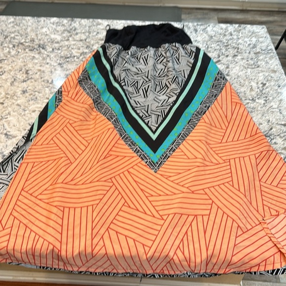 Forever 21 | Boho Strapless Maxi Dress in Orange Black Blue Size 1X - Picture 5 of 14